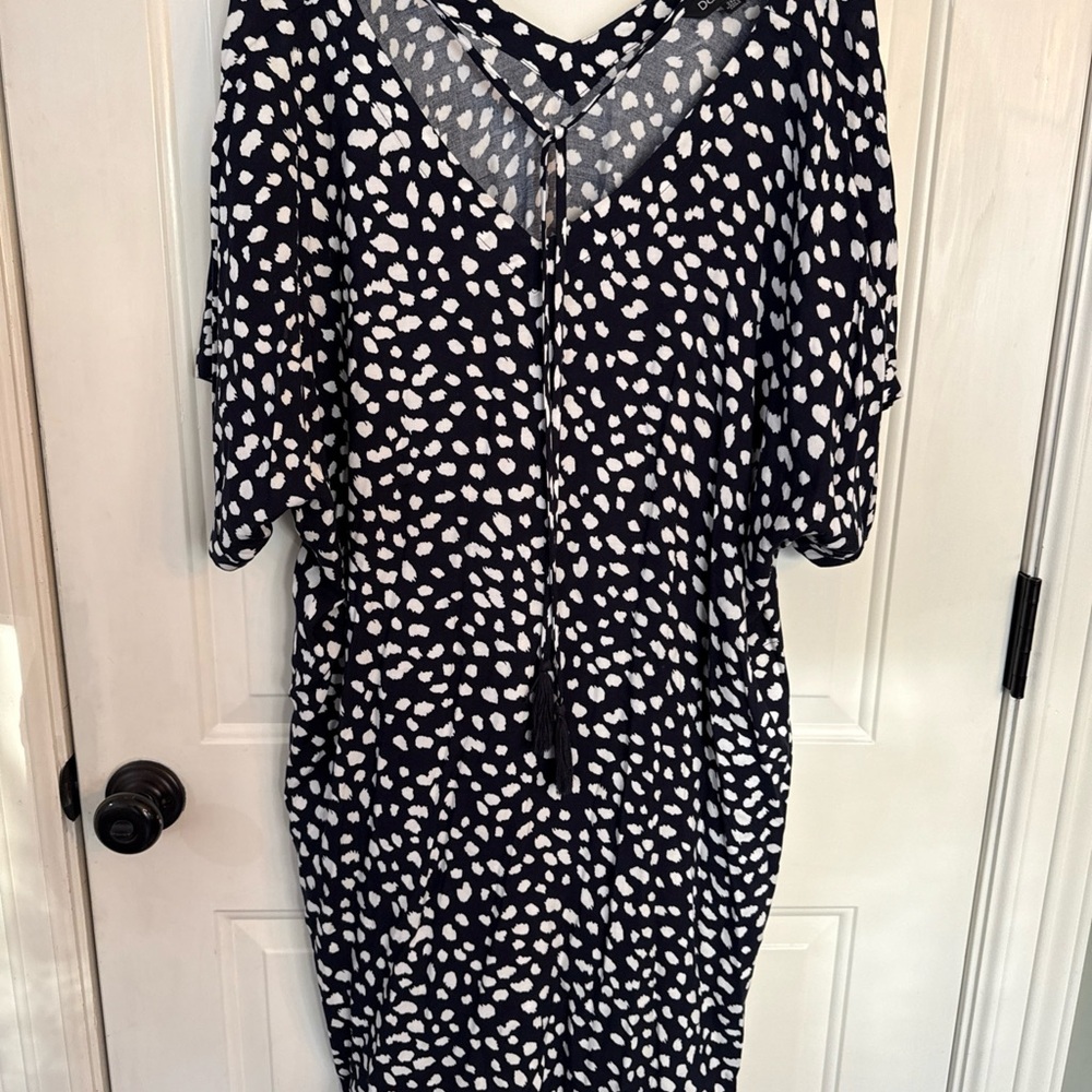 Elegant Black and White Polka Dot Dress